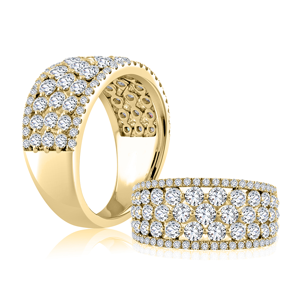 Fire & Ice 2.0ctw 18k Yg Wide Tapered Dia Fashion Band Style Ring G-i Vs1-vs2 itemprop=