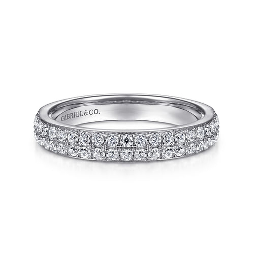 G&c .52cttw 14kt Wg Diamond Pave' Band Style Ring Serial# S2083195 G-i Vs1-vs2