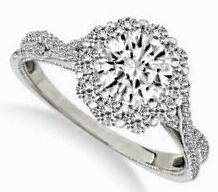 Cz Center .46dtw  Crssovr Dia Semi Halo Cz For .75ct 6.0mm Vs1-si2 G/h