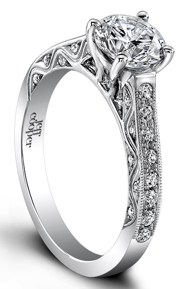Cz Center .30dtw 14kw Diamond Semi Mounting Size 6 For 1ct Center F-g Vs1-si1