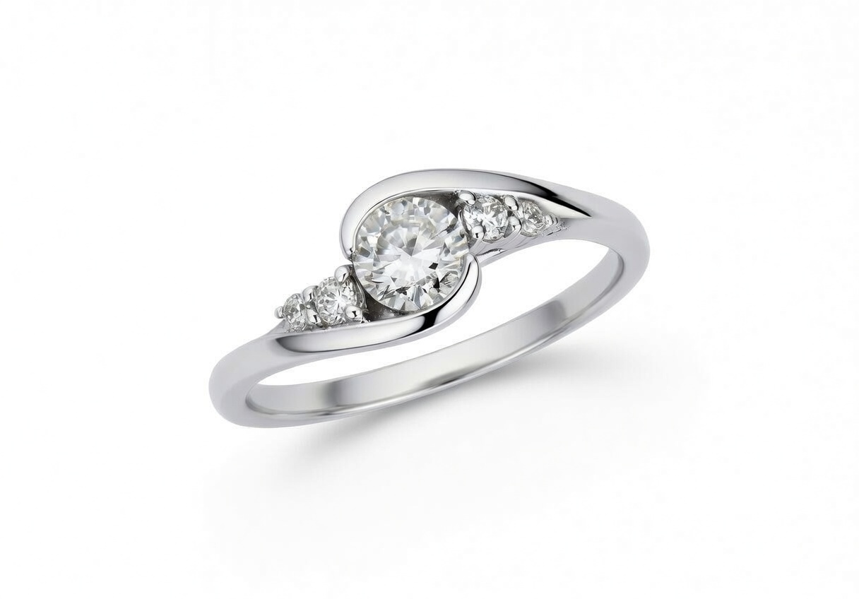 14k White Gold Contemporary Ring Setting