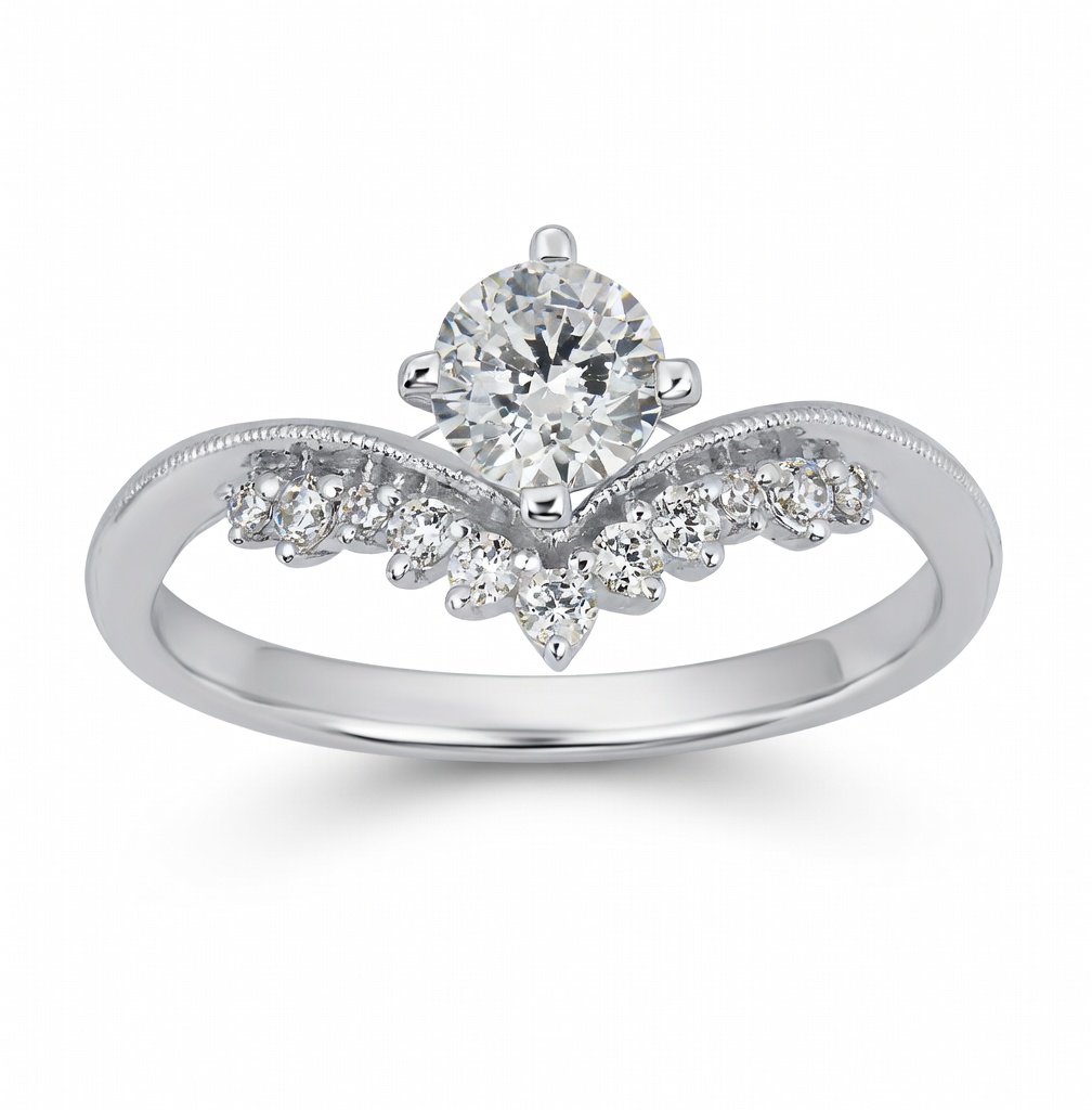 14k White Gold Contemporary Ring Setting