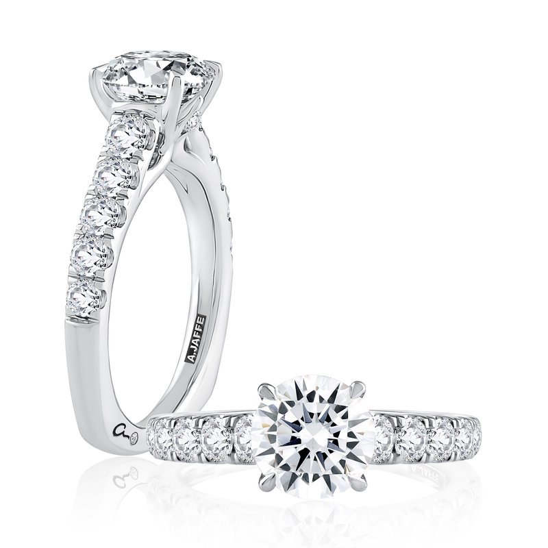 A. Jaffe Cz Ctr .80cttw 18kt Wg Diamond Semi Mounting With Euro Shank For 1.50ct Rnd Center F-h Vs1-si1 itemprop=
