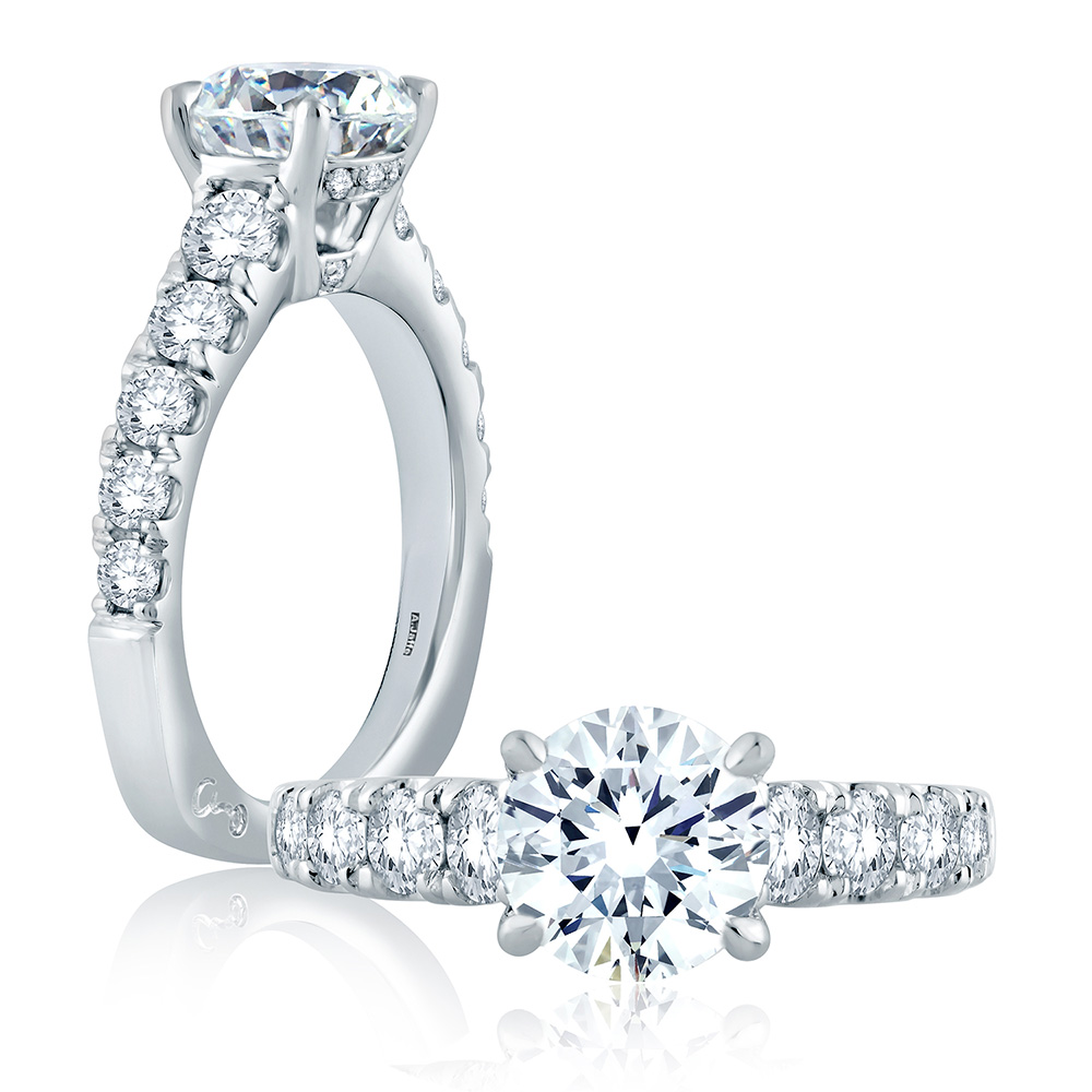 A. Jaffe Cz Ctr 1.07cttw 18kt Wg Diamond Semi Mounting With Under Halo & Euro Shank For 1.50ct Rnd Center F-h Vs1-vs2 itemprop=
