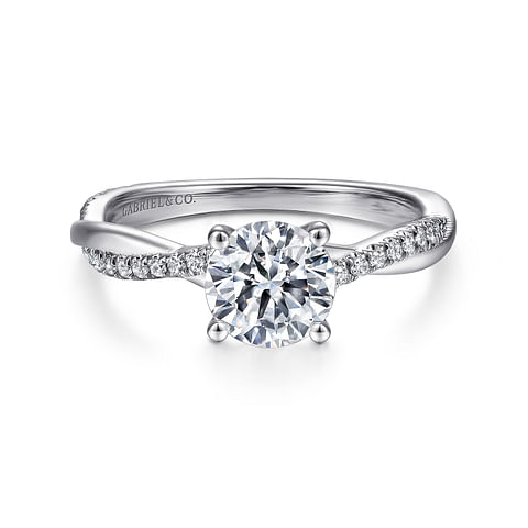 G&c Cz Ctr .16ctw 14k Wg *campana* Semi Mt For 1.0ct Rd Ctr With Twisted Shank F-h Vs1-si1 Serial #s1966100