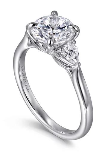 G&c Cz Ctr .27ctw 14k Wg *reema* Semi Mount For 1.5ct Ctr 3-stone Style F-h Vs1-vs2 Serial #s1965508