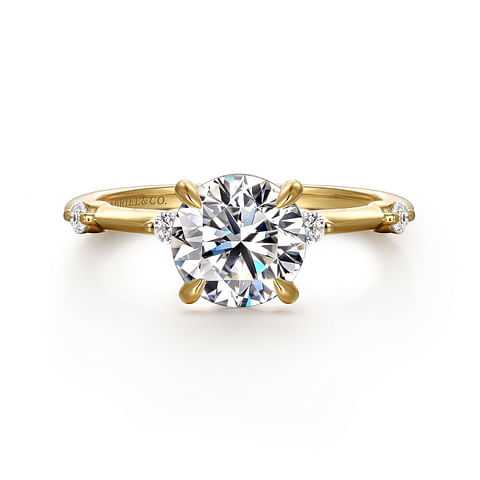 G&c Cz Ctr .12cttw 14kt Yg *frances* Semi Mnt For 1.50ct Ctr With Rd Accent Diamonds G-i Vs1-vs2 Serial #s1965507