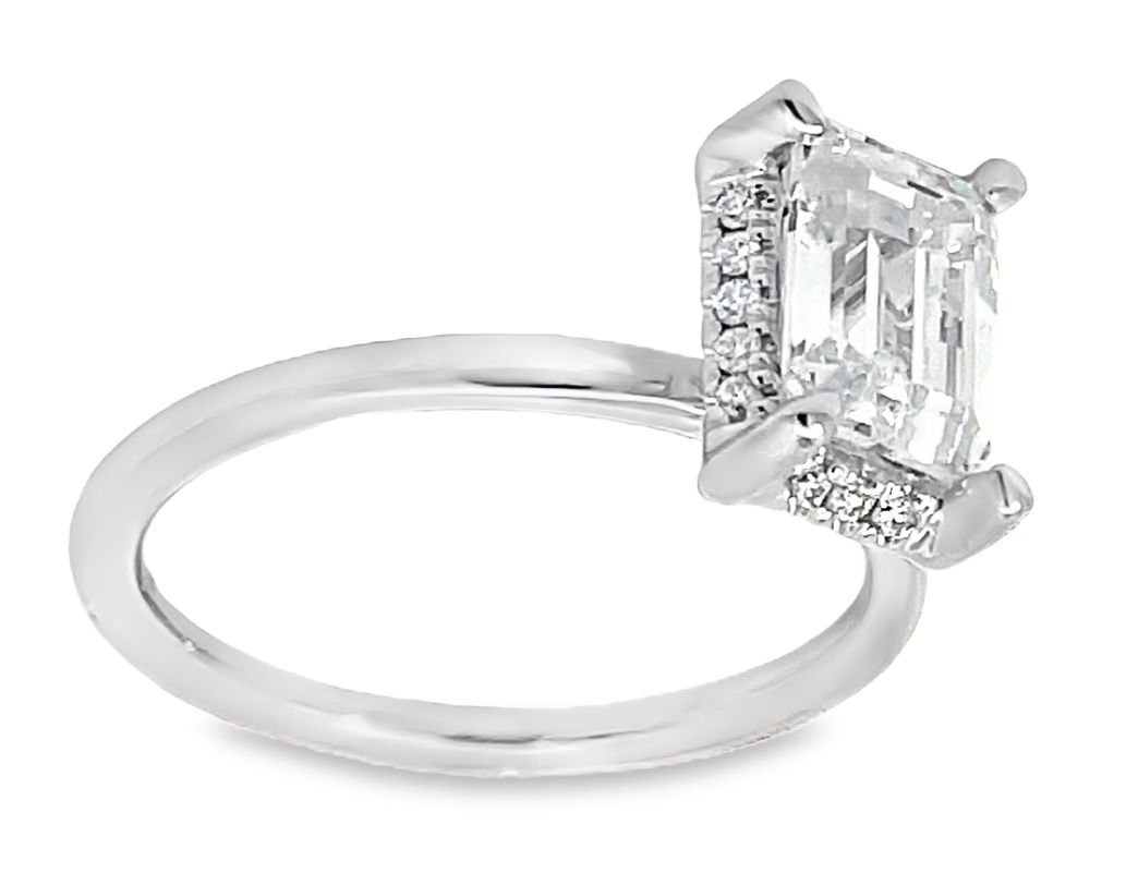 G&c Cz Ctr .08ctw 14k Wg *seattle* Semi Mount For 1.5ct Ec Ctr & Has Hidden Halo F-h Vs1-si1 Serial #s1965490