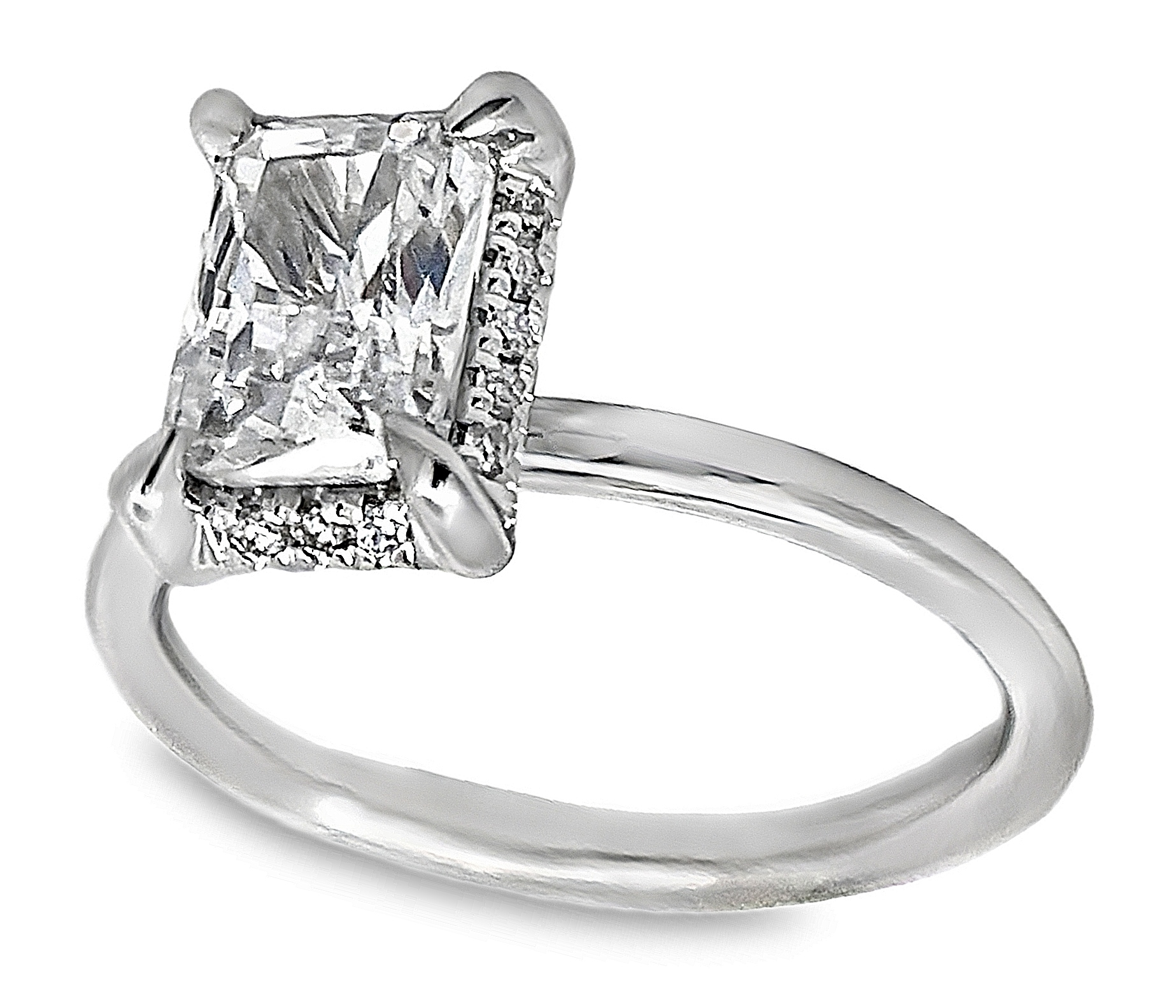 G&c Cz Ctr .08ctw 14k Wg *seattle* Semi Mnt For 1.5ct Ctr & Hidden Halo F-h Vs1-si1 Serial #s1965511