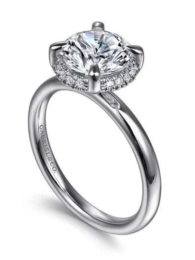 G&c Cz Ctr .08ctw 14k Wg *symphony* Semi Mt For 2.0ct Rd Ctr & Has Hidden Dia Halo F-h Vs1-vs2 Serial #s1970747