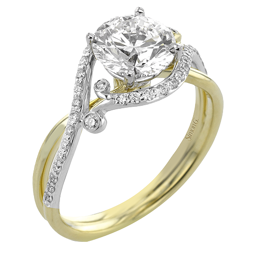 Twisted Diamond Shank Engagement Ring