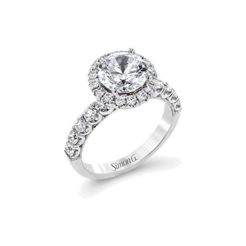 Round Diamond Semi-mount Ring With Halo & Milgrain Accents