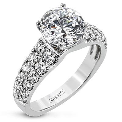 3-row Wide Diamond Semi-mount Ring