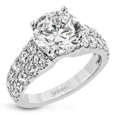 3-row Wide Diamond Semi-mount Ring