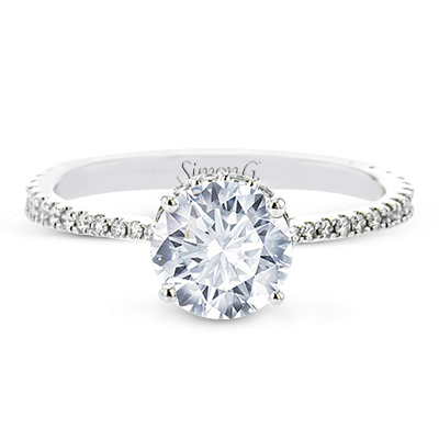 Round Diamond Semi-mount Ring With Hidden Halo