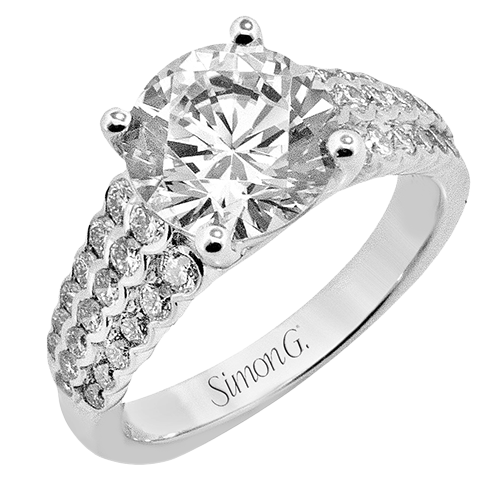 3-rowfaux Bezel Set Diamond Ring Setting