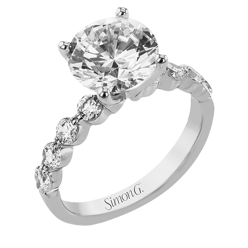 Diamond Bubble Band Semi-mount Ring With Straight Diamond Design