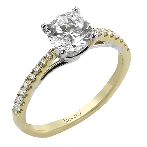 Cathedral Diamond Semi-mount Ring With Twisted Bridge