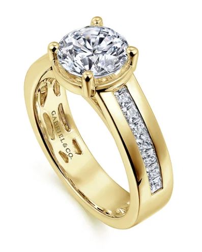 G&c Cz Center .53 Cttw 14k Yg Wide *dennise* Cathedral Semi Mount For 1.50ct Center G-i Vs1-vs2 Serial # S2027360 itemprop=