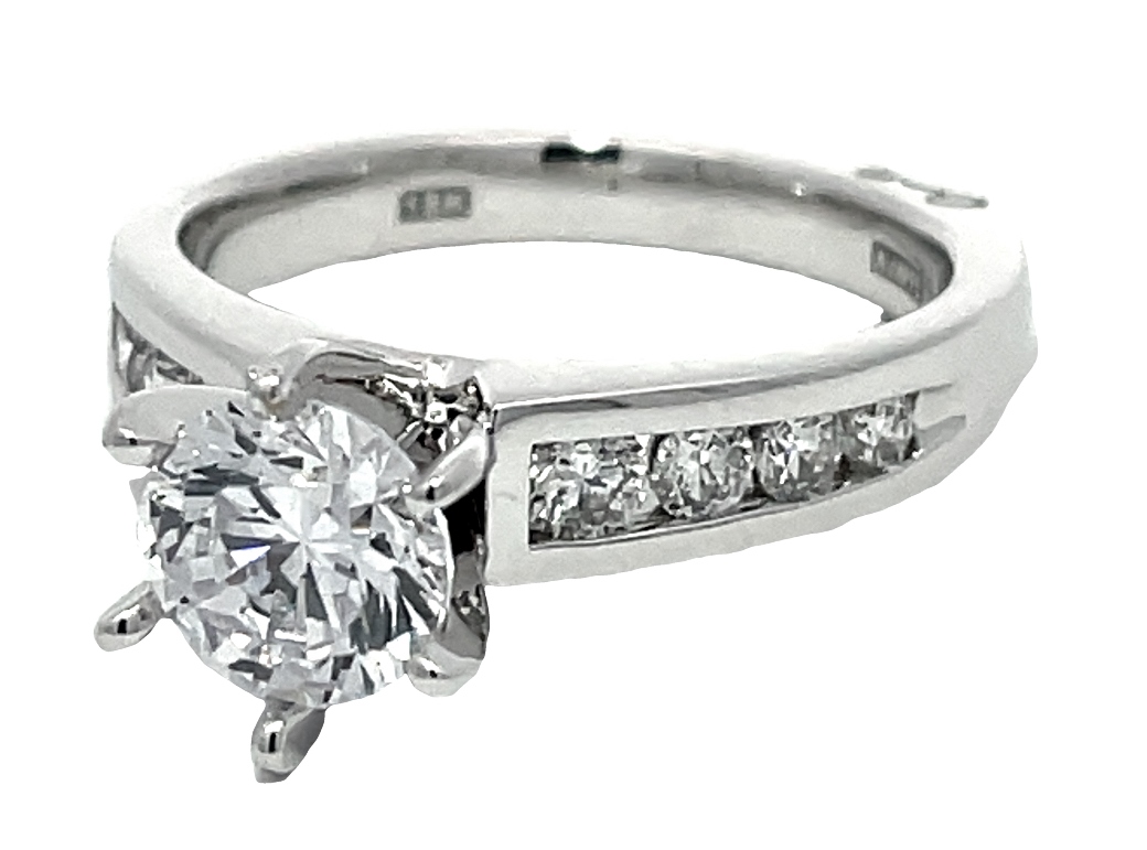 A. Jaffe Cz Center .40 Ctw 18kt Wg Dia Semi Mount W/ Accented Euro Shank 1.0ct Rd Ctr G-h Vs1-vs2 itemprop=