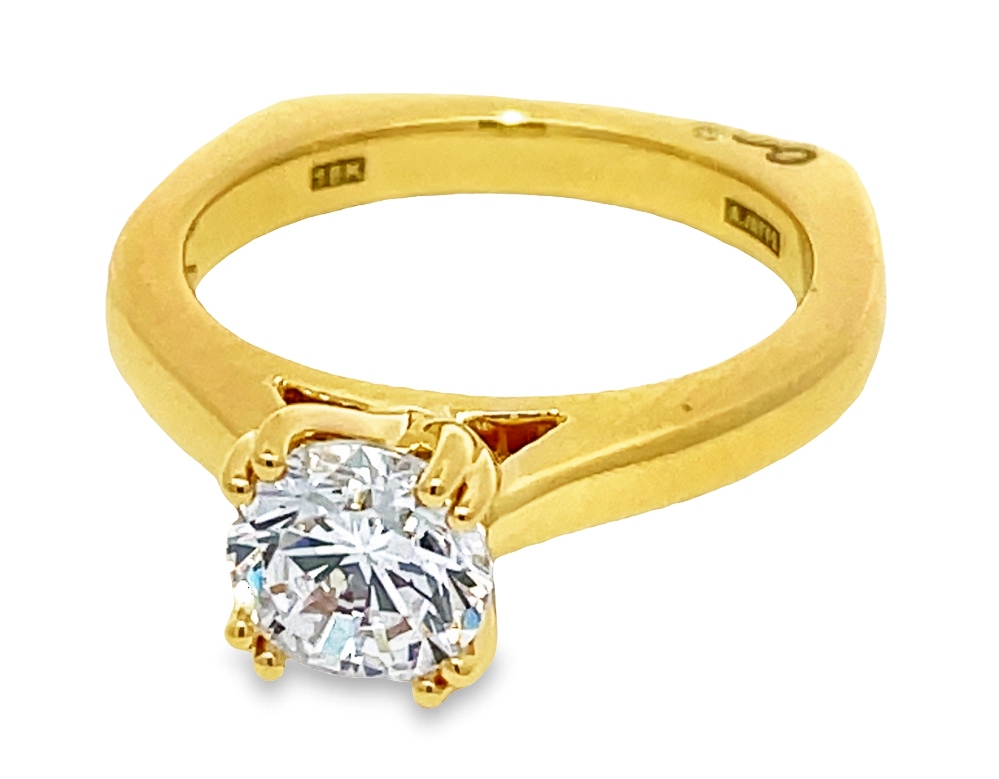 A. Jaffe Cz Ctr .006cttw 18kt Yg Solitaire Semi-mount For 1.0ct Rd Ctr G-h Vs1-vs2 itemprop=