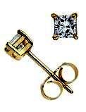 1/2cttw 14kt Yg 4 Prong Princess Diamond Stud Earrings H-i Si1