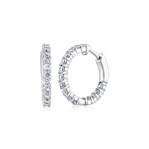 18k White Gold Inside Out Diamond Hoop Earrings 1.00 Ctw itemprop=