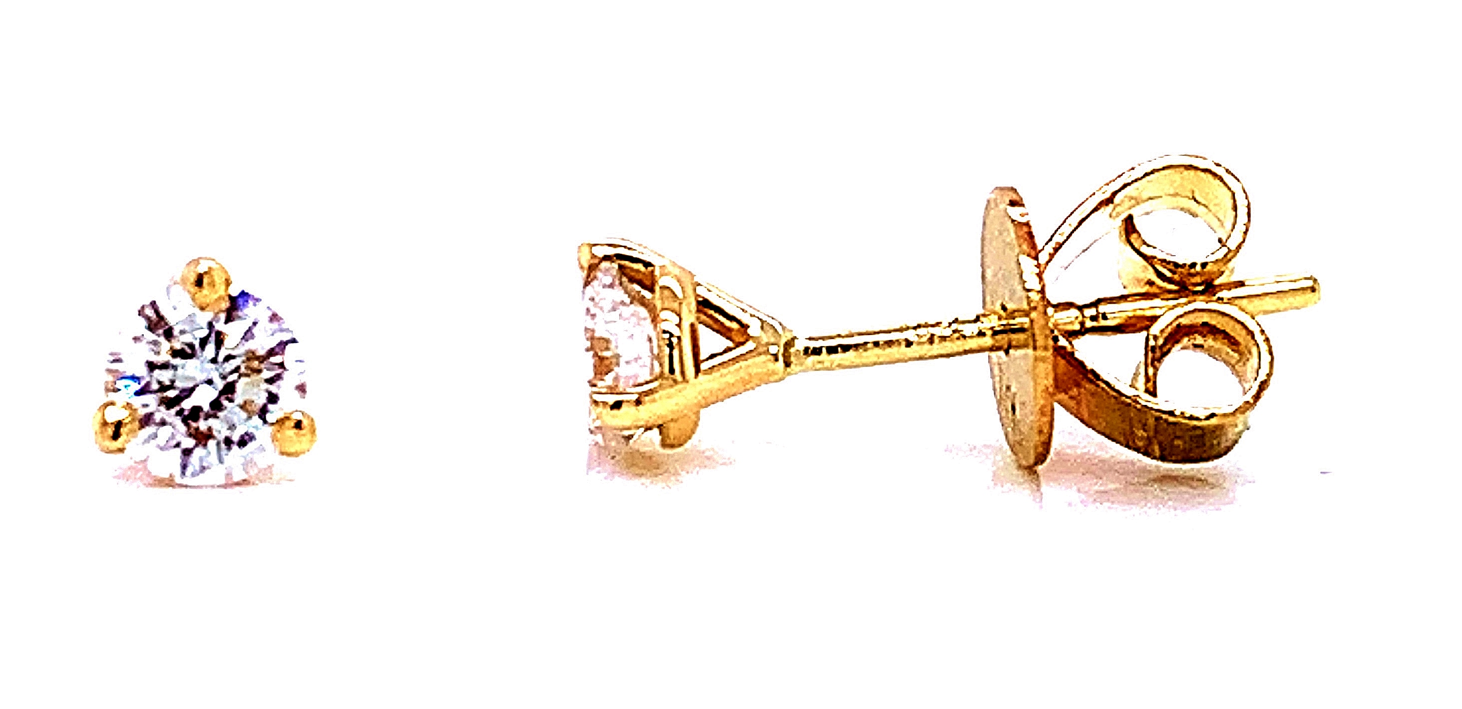 .31cttw 14kt Yg 3-prong Round Dia Kaleidoscope Earrings H-i Si1-si2