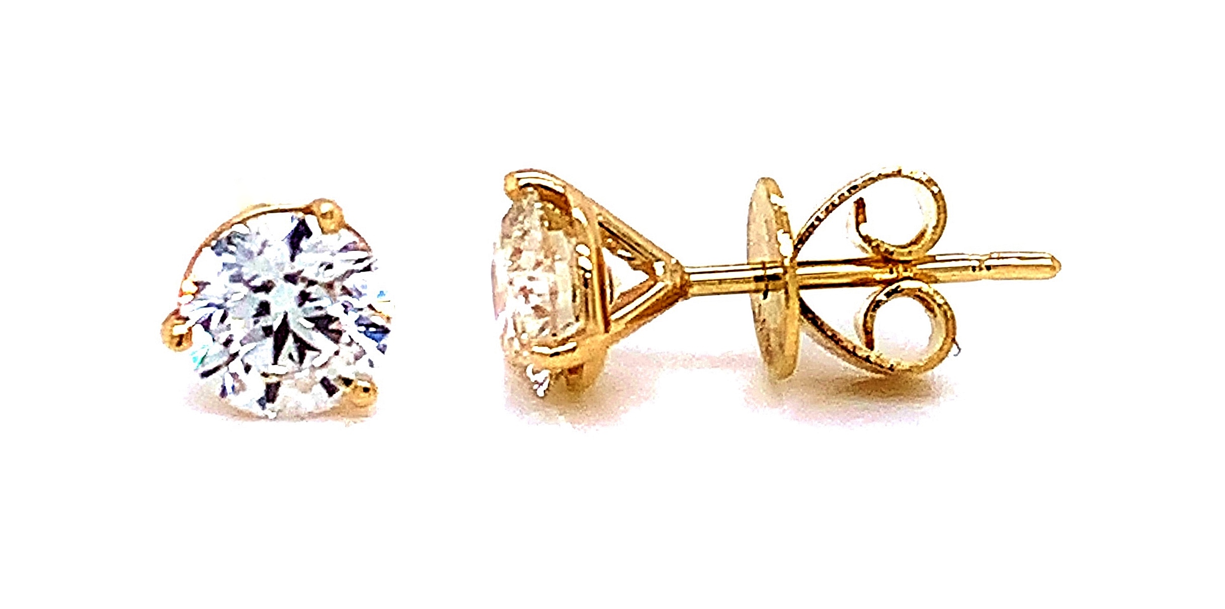 1.00cttw 14kt Yg 3-prong Round Dia Kaleidoscope Earrings I-j Si1-si2