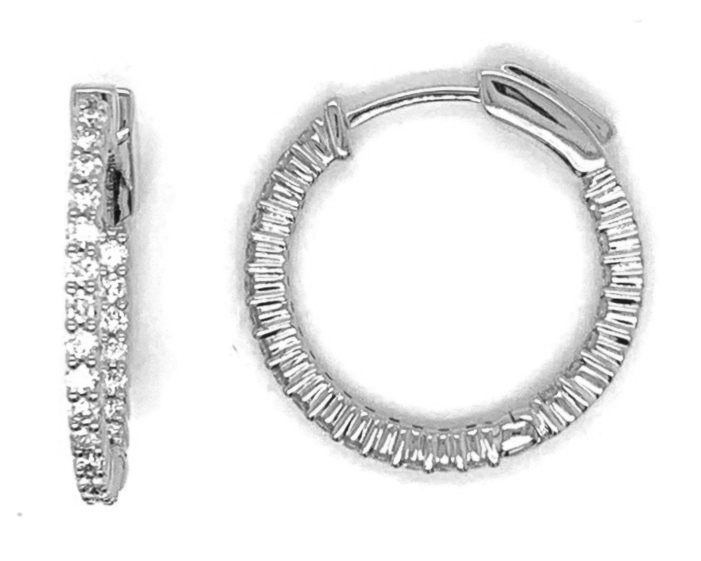 Fire & Ice .75cttw 18kt Wg Round Diamond Hoop Earrings F-h Vs1-vs2