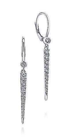 G&c .35cttw 14kt Wg Peek-a-boo Spike Diamond Earrings Serial #s1890752 G-h Vs1-vs2