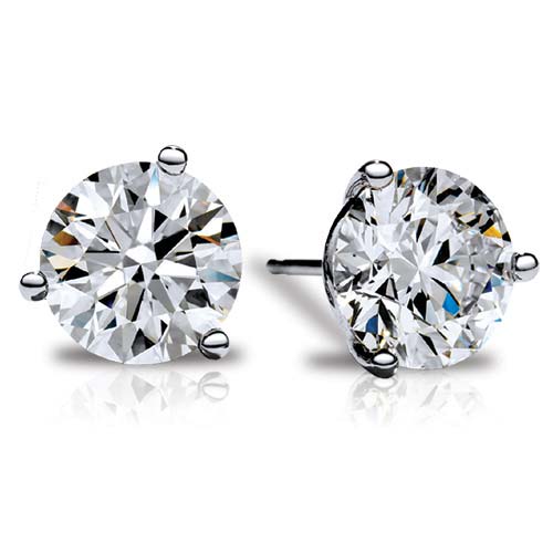 Fire & Ice 1.48cttw 18k Wg 3-prong Dia Earrings Ags# 104118393018 & 104118578011 K Vs2-si1 itemprop=