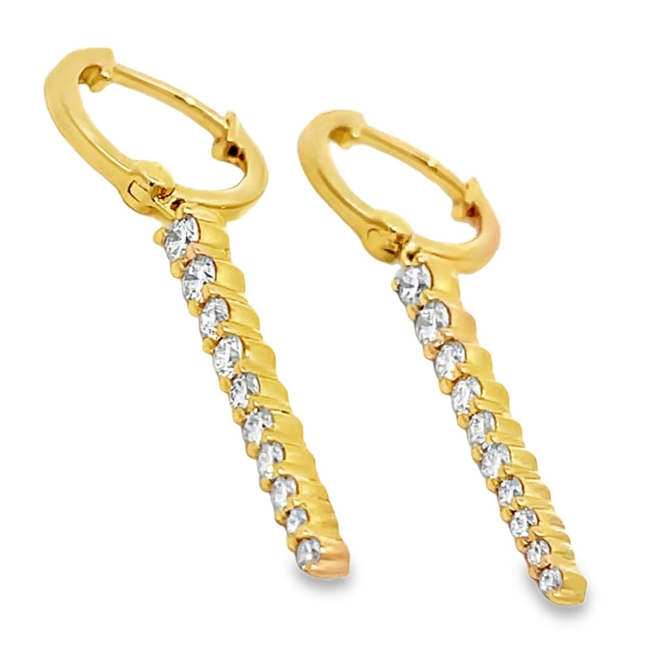 Fire & Ice .50cttw 18kt Yg Fashion Dangle Diamond Earrings G-i Vs1-vs2