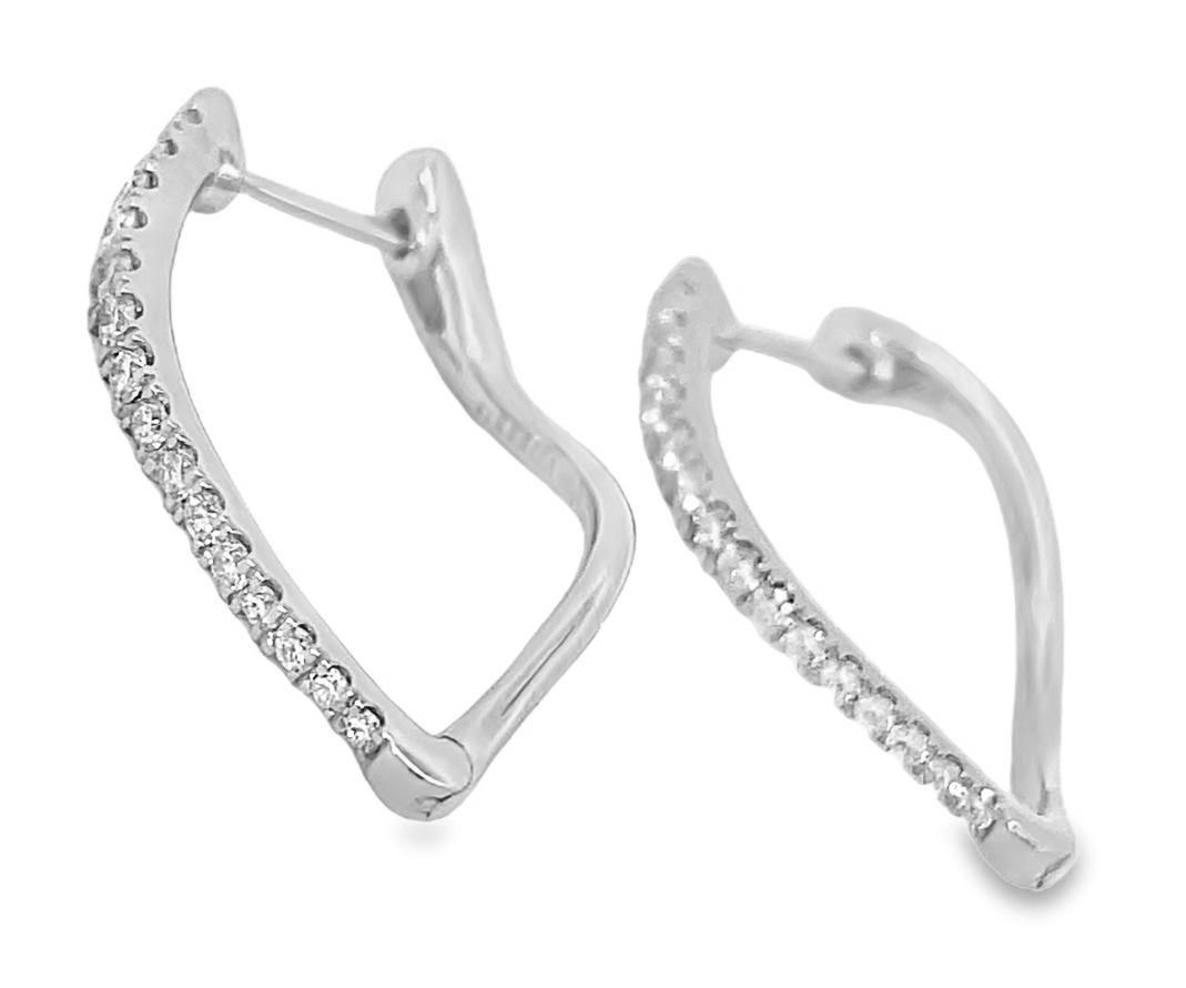 Fire & Ice 1.20cttw 18kt Wg Twist Diamond Hoop Earrings F-h Vs1-vs2