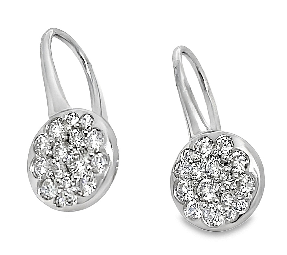 Fire & Ice .94cttw 18kt Wg Fashion Diamond Drop Earrings With French Wire Posts F-h Vs1-vs2