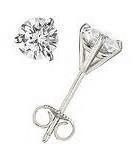 3/4cttw 14kt Wg 3-prong Round Diamond Stud Earrings G-h I1