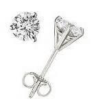 Classic 1/4cttw 14k Wg 3 Prong Stud Diamond Earrings  G-h Si2