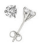 1/2cttw 14kt Wg Three Prong Diamond Stud Earrings G-h Si2-i1