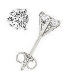 Classic 1/3cttw 14kt Wg 3-prong Diamond Stud Earrings H-i Si2