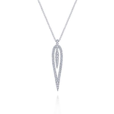 G&c .32cttw 14kt Wg Diamond Drop Style Pendant Serial #s1910127 G-h Vs1-vs2