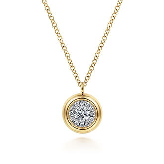 G&c .20ctw 14k Yg Diamond Cluster Bezel Style Pendant With Chain G-i Vs1-vs2 Serial #s1938010