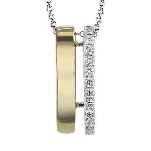 Simon G. .29cttw 18k Yg/wg Diamond Vertical Bar Pendant With 17-19inch Adjustable Chain F-h Vs1-vs2 Serial#805510 itemprop=