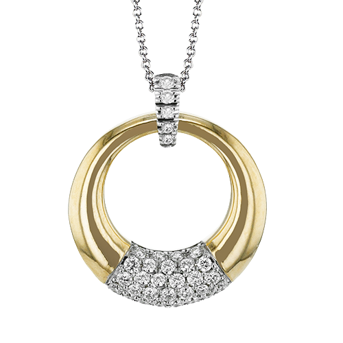 Simon G. .52cttw 18k Yg/wg Dia Open Circle Pendant With 17-19inch Adjustable Chain F-h Vs1-vs2 Serial#802671 itemprop=