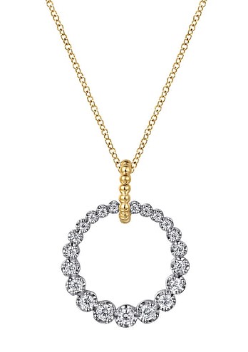 G&c .53ctw 14k Wg/ Yg Bujukan Open Circle Dia Pendant G-i Vs1-si1 Serial #s2014388