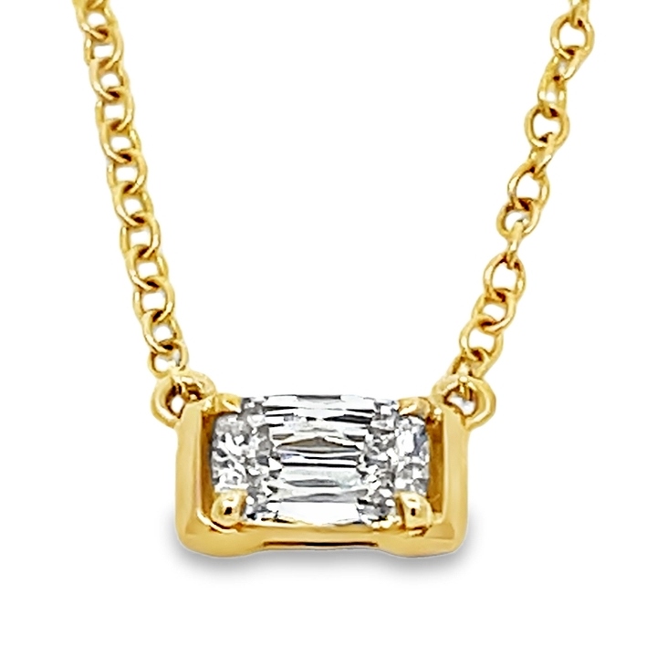 .56cttw 14kt Yg Cushion Cut Diamond Solitaire Necklace J Vs2