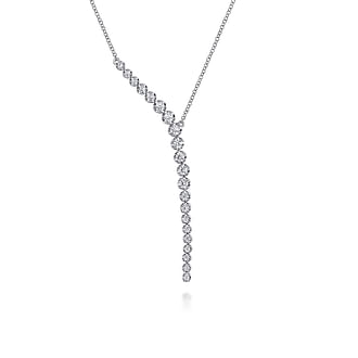 G&c .75cttw 14k Wg Descending 'y' Diamond Necklace G-i Vs1-vs2 Serial #s2033863 itemprop=