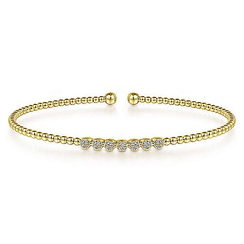 G&c 14k Yg .13cttw Bangle  Fashion Diamond Bracelet G-h Vs1-si1 Serial #s1897524