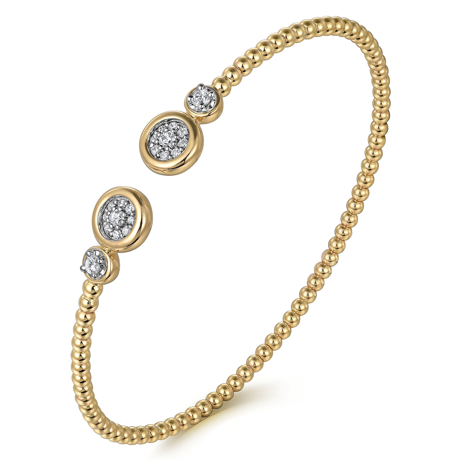 G&c .27ctw 14k Yg Bujukan Dia Bezel-look Open Bangle Bracelet F-h Vs1-vs2 Serial #s1966005