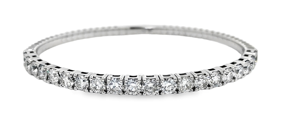 5.03cttw 14kt Wg Classic Rd Diamond Tennis Flex Bangle Bracelet G-i Si2-i1 itemprop=