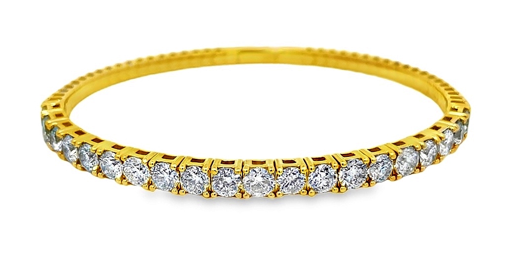 5.15cttw 14kt Yg Classic Diamond Flex Bangle Bracelet H-i Si2-i2 itemprop=